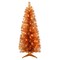 CC Christmas Decor 4.5' Pre-lit Orange Tinsel Slim Artificial Christmas Tree, Clear Lights